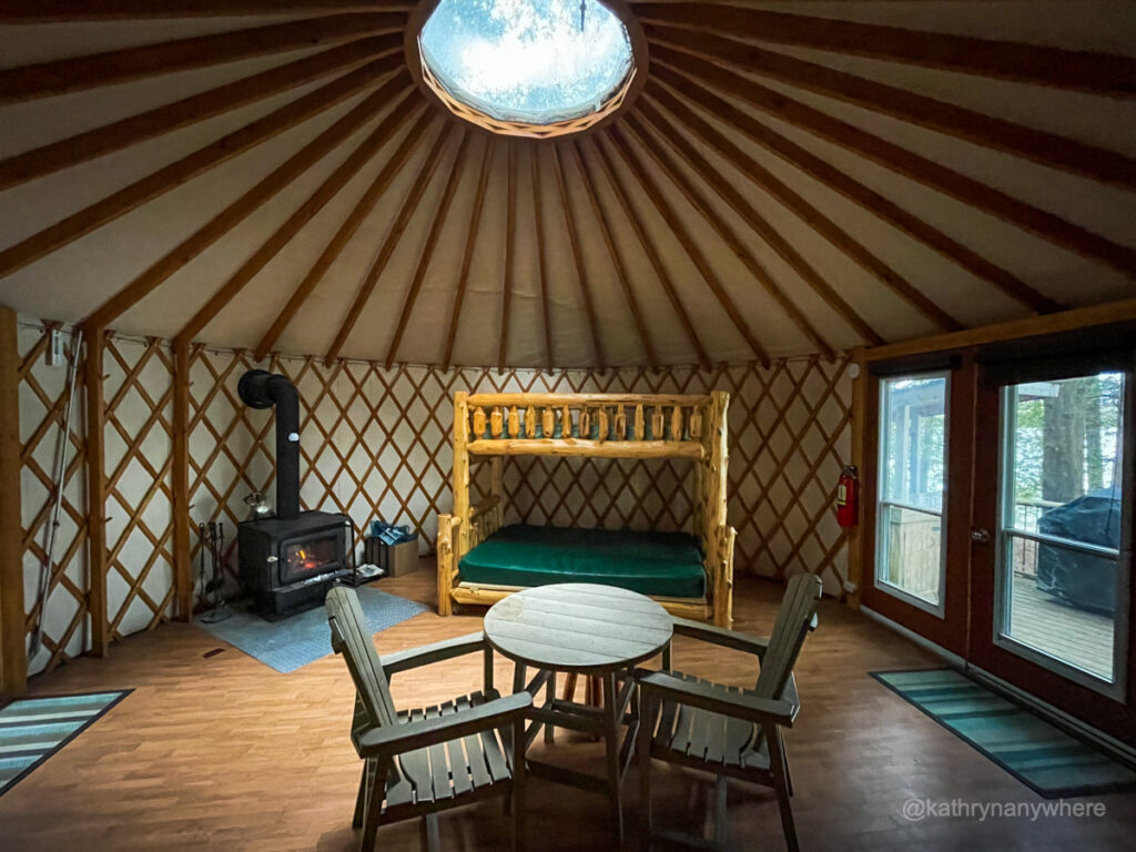Parks Canada Cyprus Lake Campground Yurt 4 interior