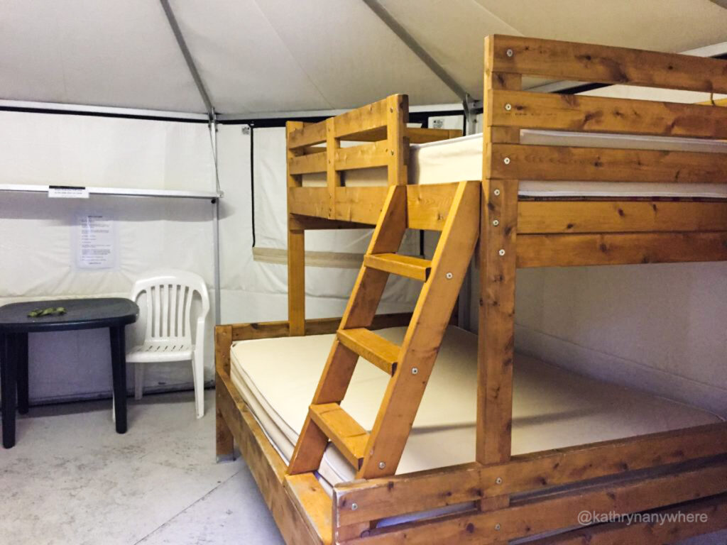interior of yurt #49 at Mew Lake in Algonquin Provincial PArk