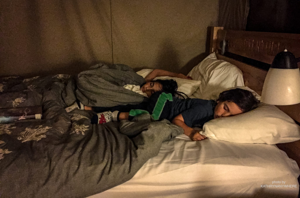 Luxury Family Glamping Ontario, sleeping children