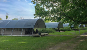 Luxury Family Glamping Ontario, front of tents 1-4