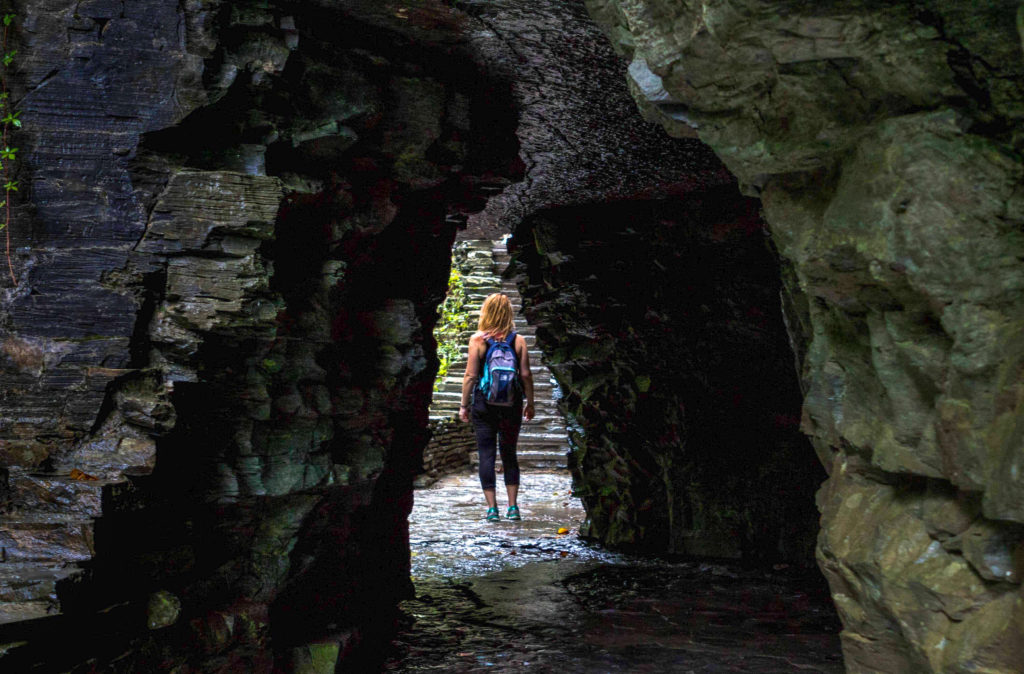 Girls Who Hike - Kathryn Dickson in Watkins Glen State Park, New York, Gorge Trail 