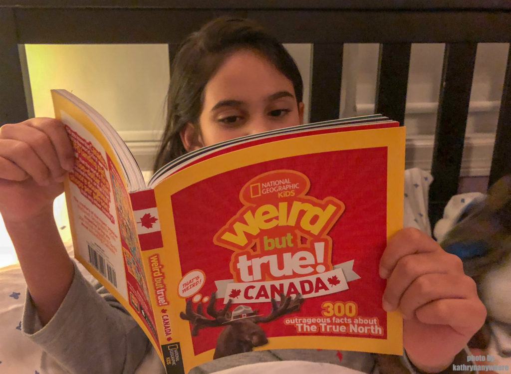 Weird but True Canada bedtime Reading #natgeokids #momsmeet #ngkids #weirdbuttrue #bookseries #kidsbooks #funbooksforkids 