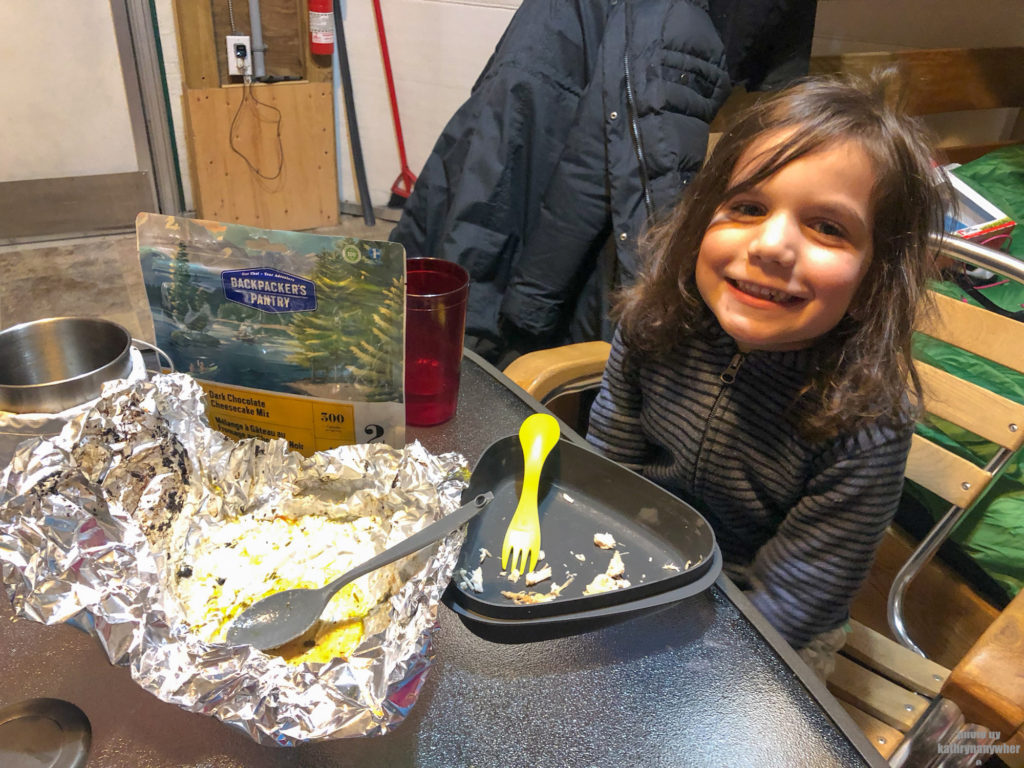 Cooking while winter camping at MacGregor Point Provincial Park in February! Enjoying rehydrated food inside the yurt from MEC #findyourselfhere #macgregorpointprovincialpark #macgregorpoint #macgregorpp #ontarioparks #yurtcamping #wintercamping #outdoors #adventureparenting #portelgin #brucepeninsula #campcooking