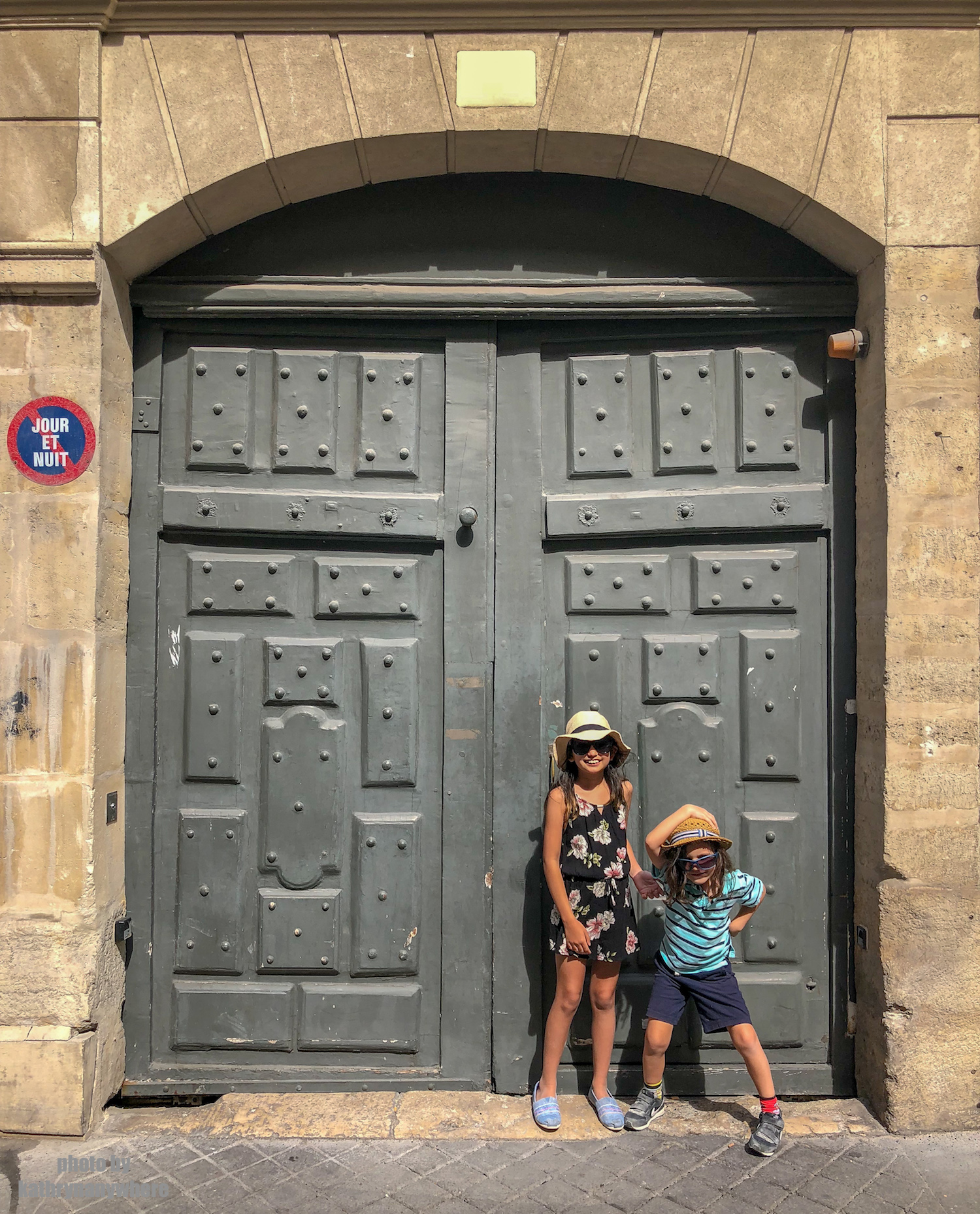 The doors of Lisbon, Barcelona and Paris. This door picture with my children was taken in 7th arrondissement neighbourhood in Paris, France