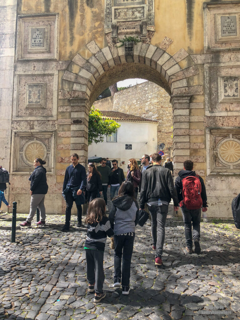 Entry to Lisbon Castle, Castelo Sao Jorge. Lisboa, Portugal
