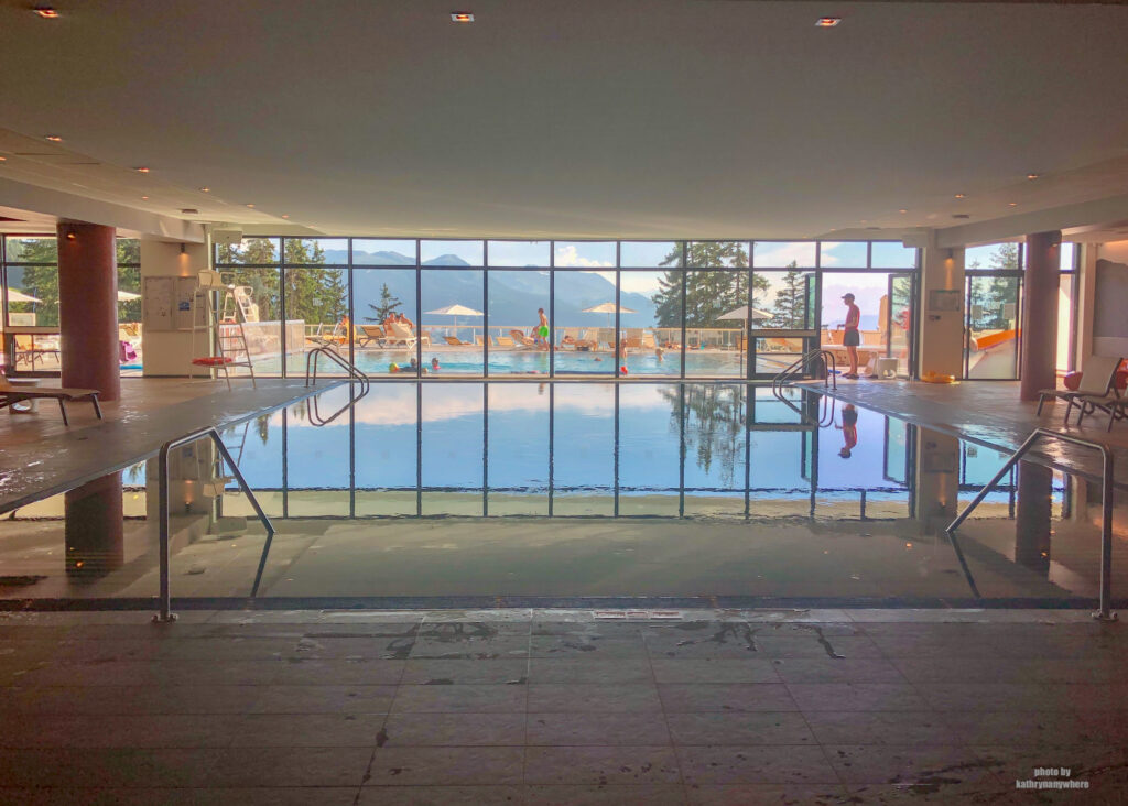 The indoor pool with magical views of the alps at Club Med Les Arcs Panorama