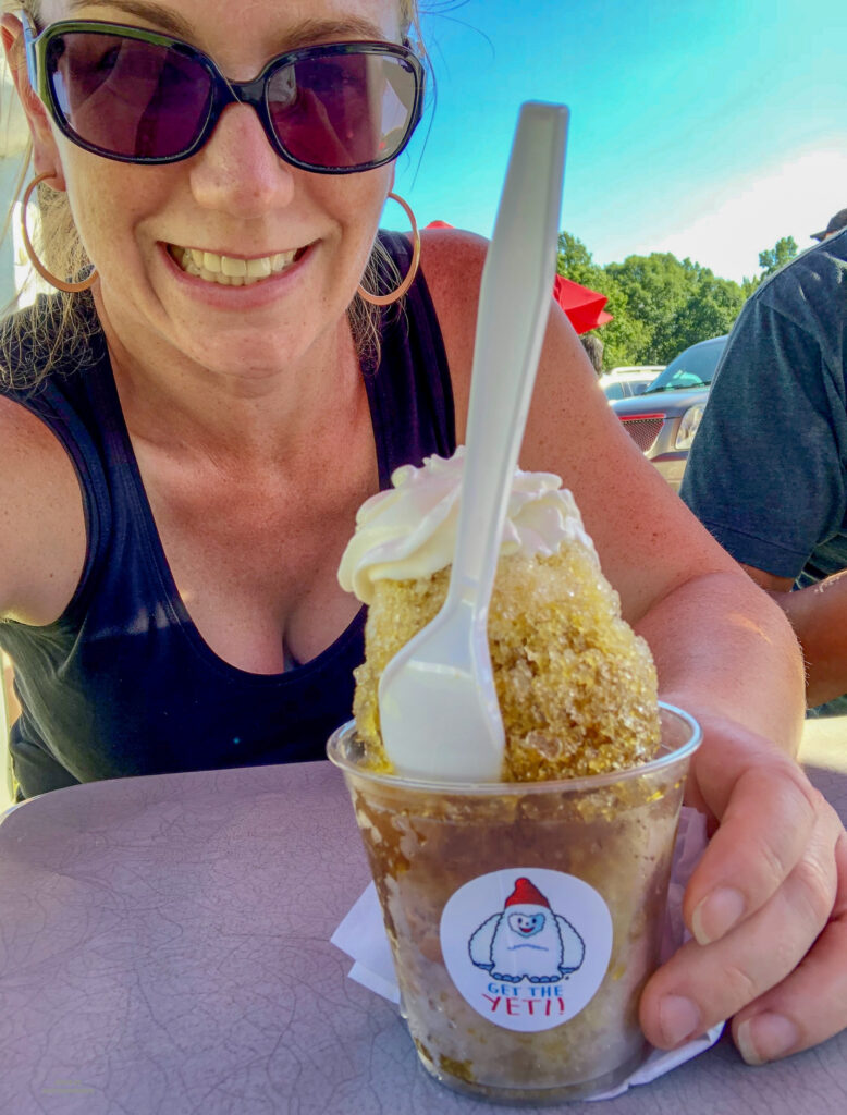 Behold, the Yeti! Brilliant mix of ice cream and shaved ice at The Snowman in Butler County PA