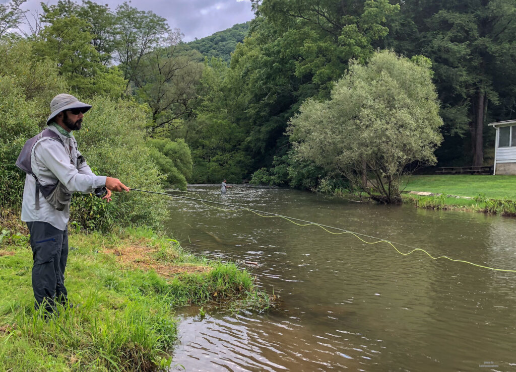 Fly fishing guide, the master of patience and technique, Andy on Spruce Creek in Pennsylvania