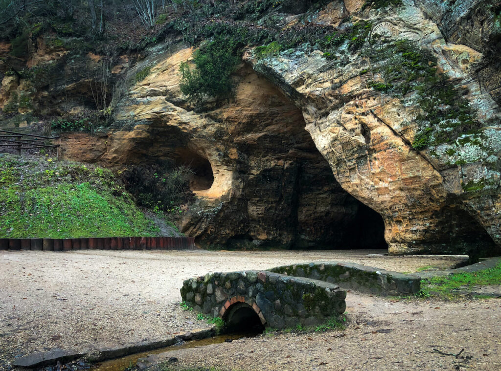 Gutman's Cave is the widest and highest cave in the Baltic countries, located on the Gauja River in the National Park of Sigulda, Latvia. It started forming more than 10 000 years ago when meltwater eroded the sandstone rock after the Ice Age. It is the oldest tourist attraction in Latvia.