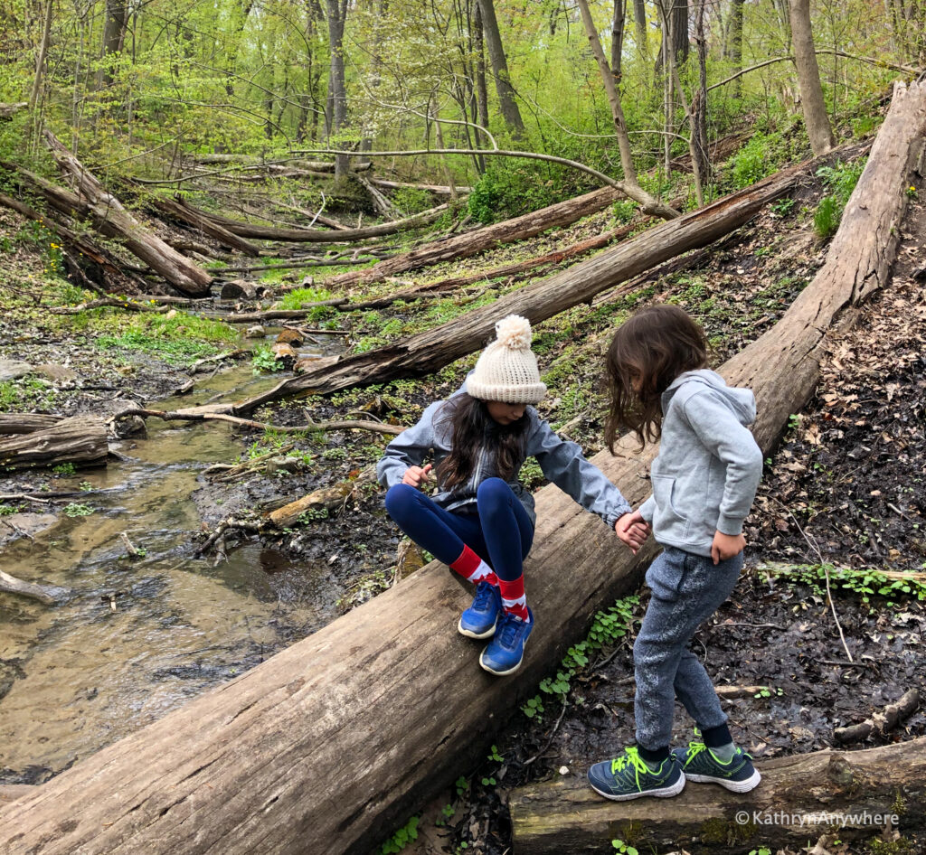 Kids in Glen Stewart Ravine, Beach neighbourhood Toronto