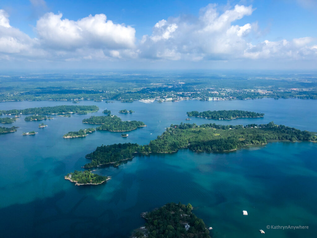 Stunning 1000 Islands from helicopter