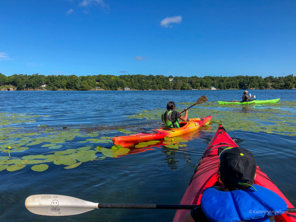 kayaking with kids in the 1000 islands #1000islandskayaking