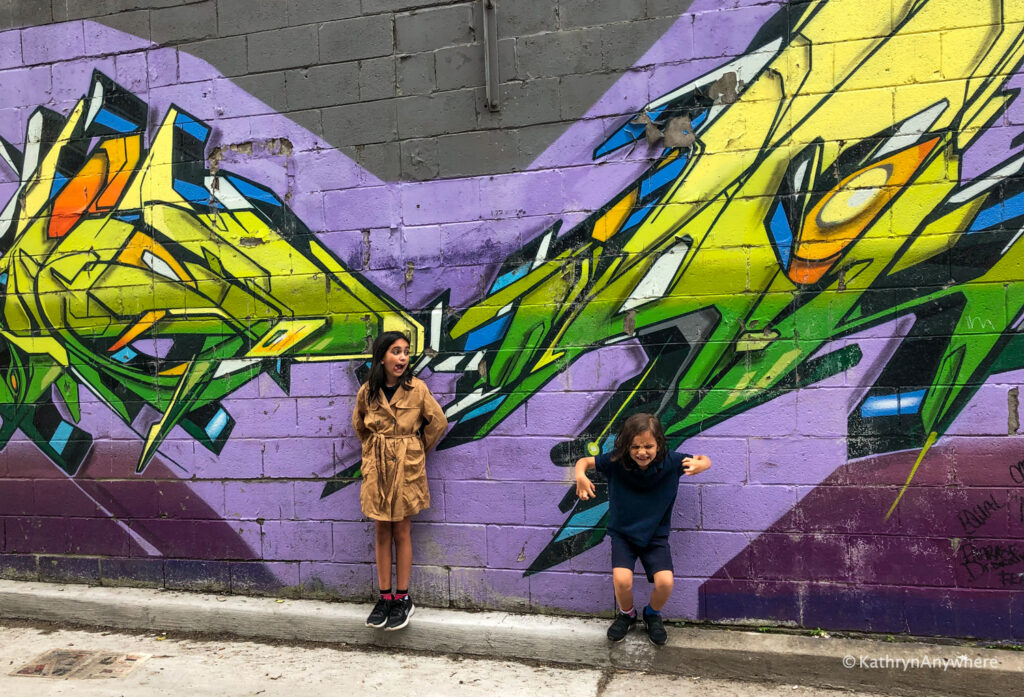 Free things to see in Toronto with your kids? Take a walk down graffiti alley and maybe see an artist at work.