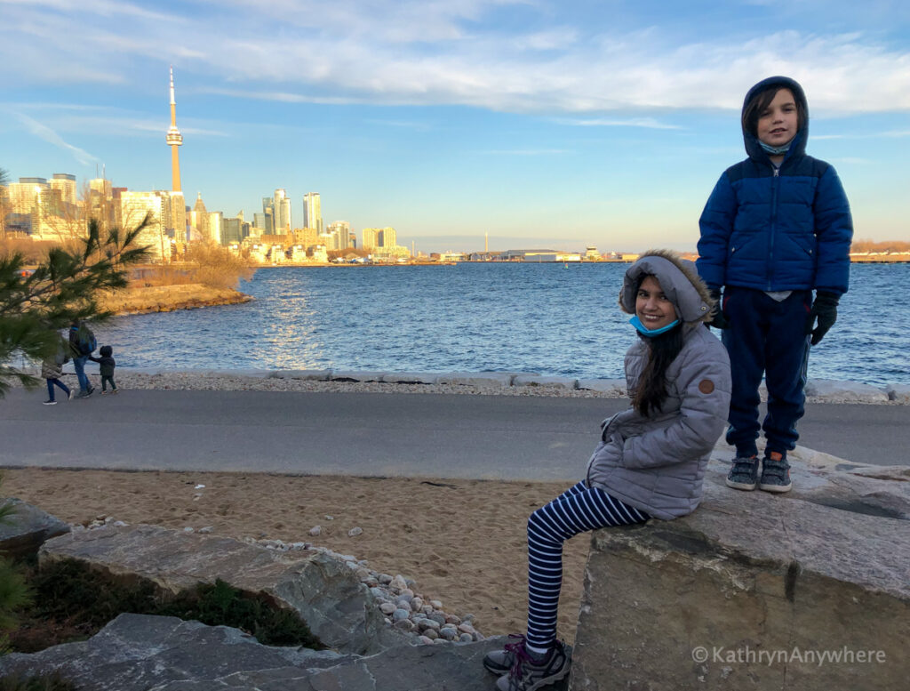 Plane Spotting at Billy Bishop airport from William Davis Trail. Things to do in Toronto with kids.