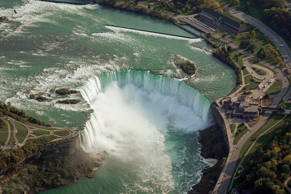 Horseshoe Falls and Niagara Parks Power Station aerial view
