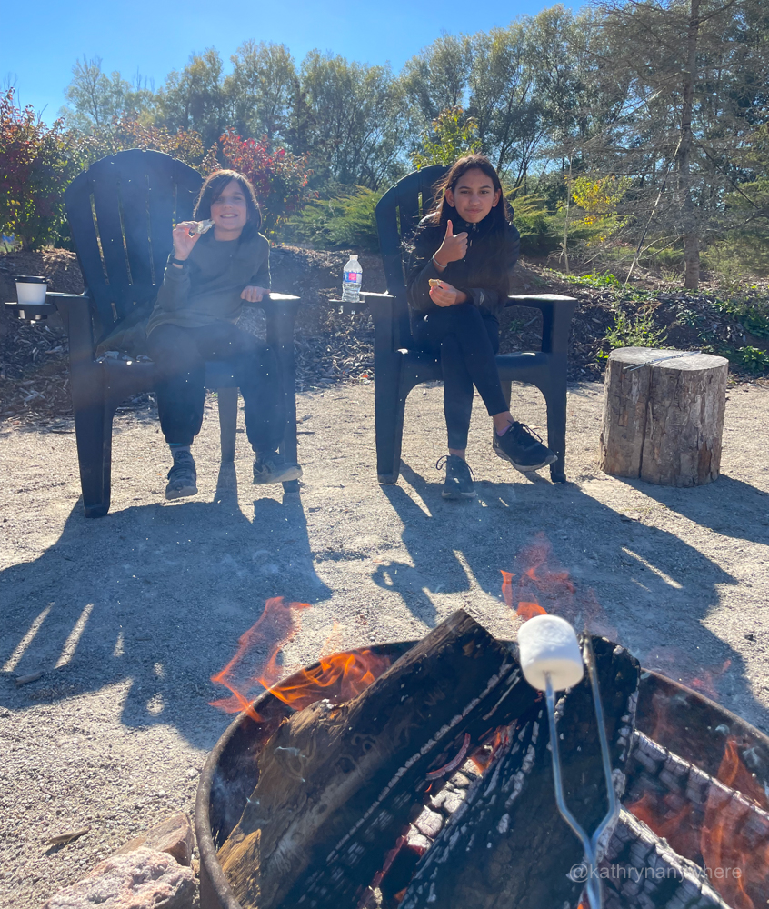Synder's Family Farm campfire pod happy kids