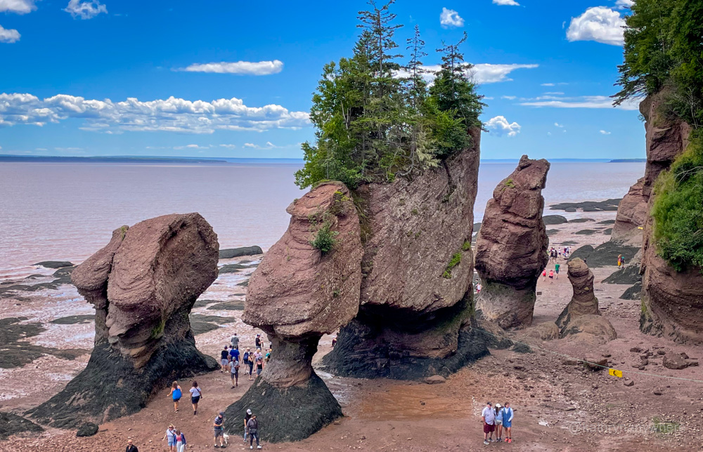 Hopewell Rocks, New Brunswick with the tide out from viewing platform
